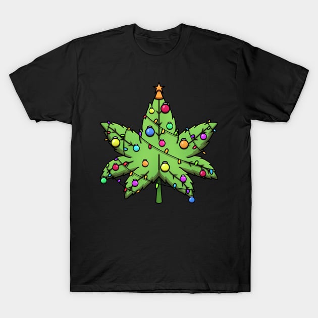 Weed Christmas Tree T-Shirt by TheMaskedTooner